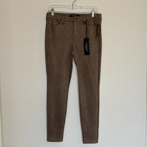 LIVERPOOL Abby Ankle Jeans Faux Suede Tan Mushroom Sz 6 5 Pocket NWT